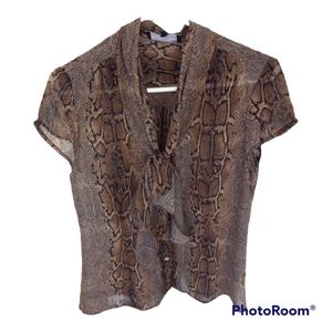 Jones New York Sheer Snakeskin Top